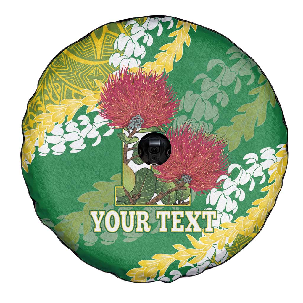 Personalized Leilehua Hawaii High School Spare Tire Cover Puakenikeni Lei Hawaiian Pattern - Polynesian Pride