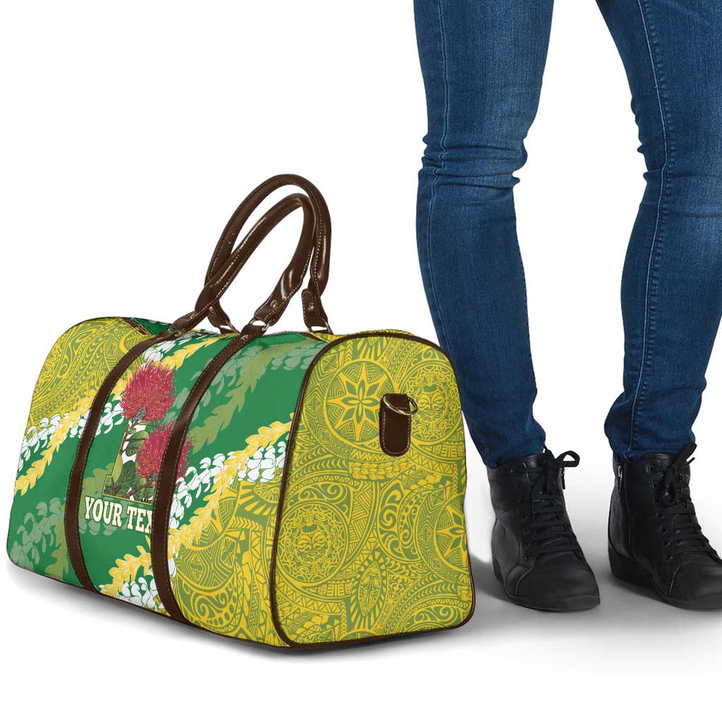 Personalized Leilehua Hawaii High School Travel Bag Puakenikeni Lei Hawaiian Pattern - Polynesian Pride