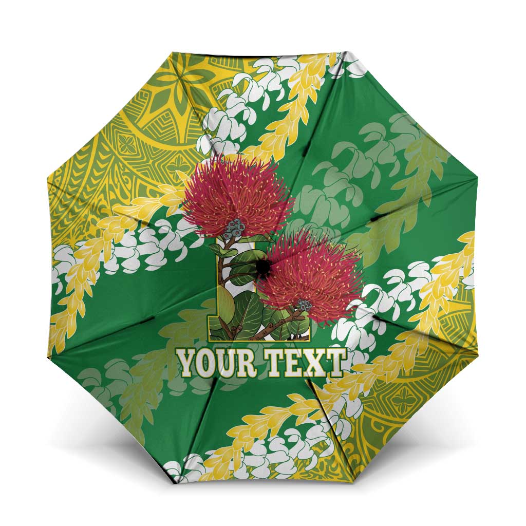 Personalized Leilehua Hawaii High School Umbrella Puakenikeni Lei Hawaiian Pattern - Polynesian Pride