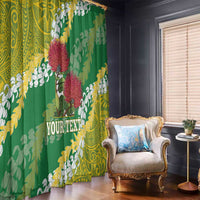 Personalized Leilehua Hawaii High School Window Curtain Puakenikeni Lei Hawaiian Pattern - Polynesian Pride