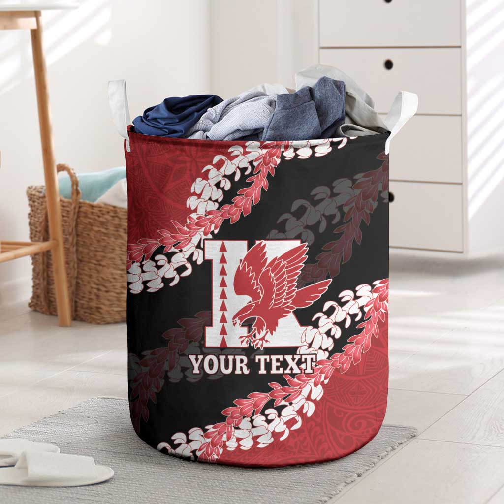 Personalized Kalani Hawaii High School Laundry Basket Puakenikeni Lei Hawaiian Pattern - Polynesian Pride
