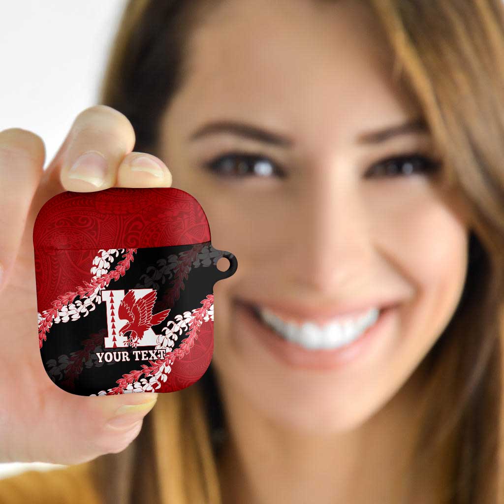 Personalized Kalani Hawaii High School AirPods Case Puakenikeni Lei Hawaiian Pattern - Polynesian Pride