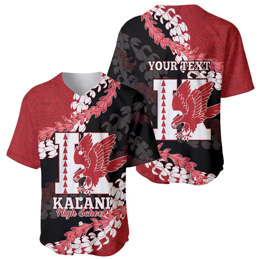 Personalized Kalani Hawaii High School Baseball Jersey Puakenikeni Lei Hawaiian Pattern - Polynesian Pride