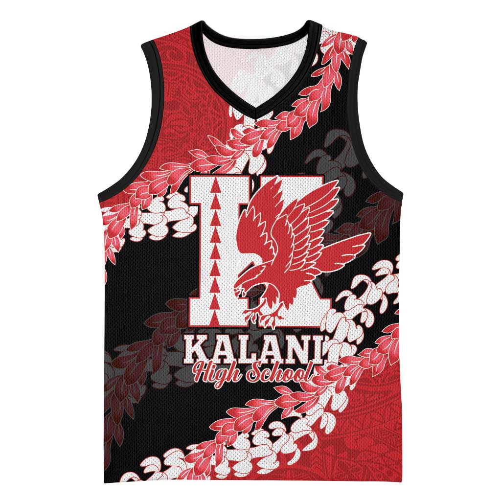 Personalized Kalani Hawaii High School Basketball Jersey Puakenikeni Lei Hawaiian Pattern - Polynesian Pride