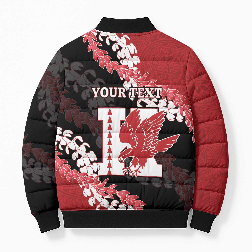 Personalized Kalani Hawaii High School Bomber Puffer Jacket Puakenikeni Lei Hawaiian Pattern - Polynesian Pride