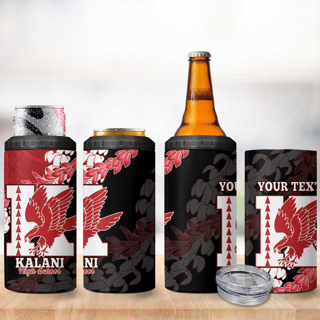 Personalized Kalani Hawaii High School 4 in 1 Can Cooler Tumbler Puakenikeni Lei Hawaiian Pattern - Polynesian Pride