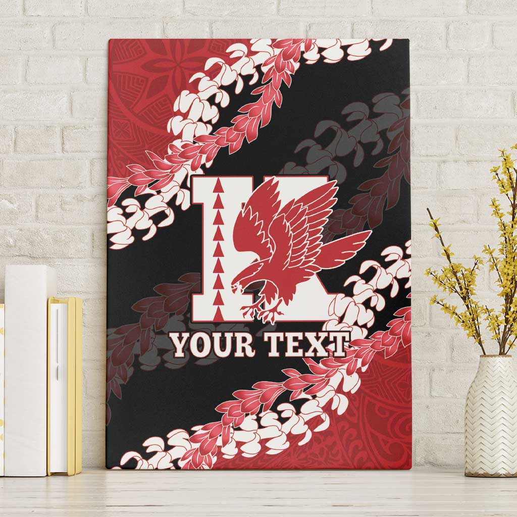 Personalized Kalani Hawaii High School Canvas Wall Art Puakenikeni Lei Hawaiian Pattern - Polynesian Pride