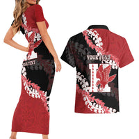Personalized Kalani Hawaii High School Couples Matching Short Sleeve Bodycon Dress and Hawaiian Shirt Puakenikeni Lei Hawaiian Pattern - Polynesian Pride
