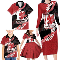 Personalized Kalani Hawaii High School Family Matching Long Sleeve Bodycon Dress and Hawaiian Shirt Puakenikeni Lei Hawaiian Pattern - Polynesian Pride