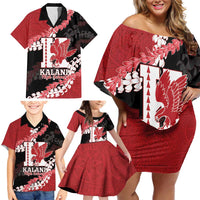 Personalized Kalani Hawaii High School Family Matching Off Shoulder Short Dress and Hawaiian Shirt Puakenikeni Lei Hawaiian Pattern - Polynesian Pride