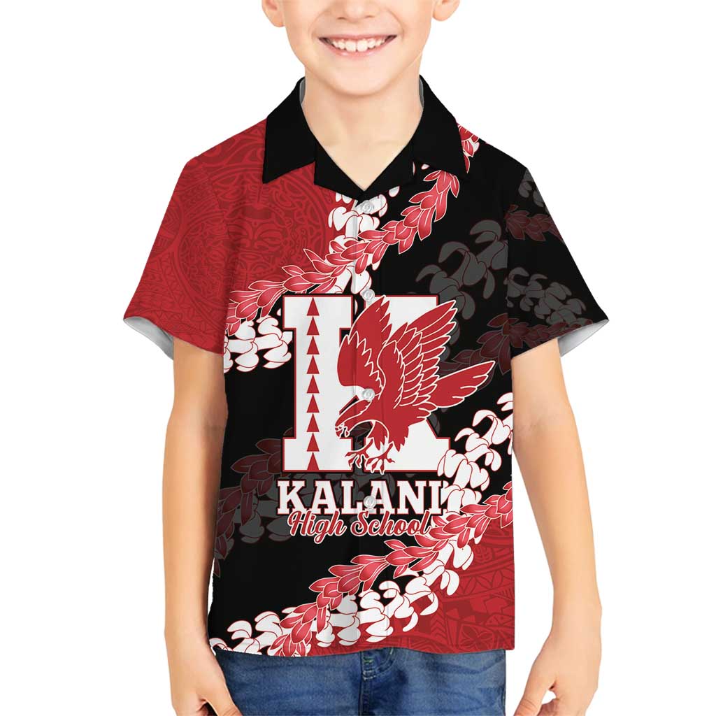 Personalized Kalani Hawaii High School Family Matching Off Shoulder Short Dress and Hawaiian Shirt Puakenikeni Lei Hawaiian Pattern - Polynesian Pride