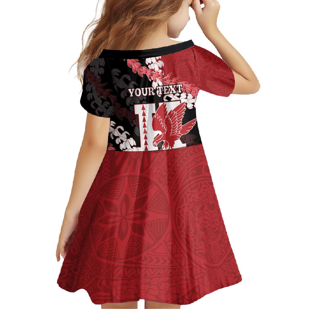 Personalized Kalani Hawaii High School Family Matching Short Sleeve Bodycon Dress and Hawaiian Shirt Puakenikeni Lei Hawaiian Pattern - Polynesian Pride