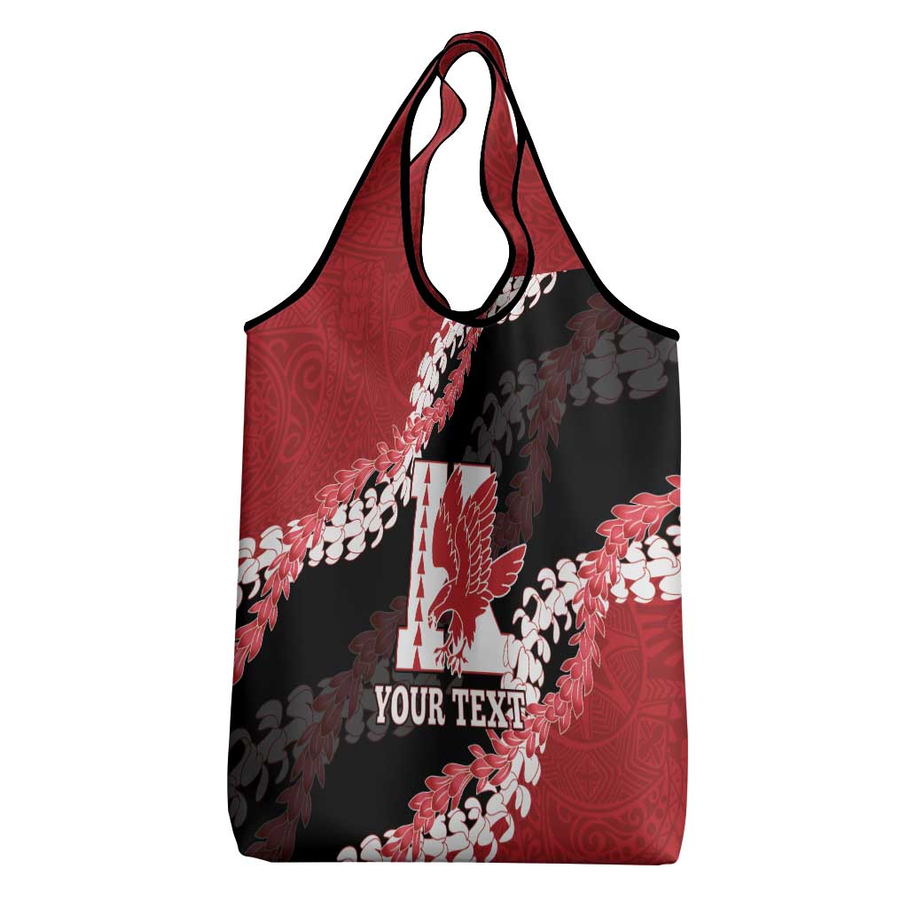 Personalized Kalani Hawaii High School Grocery Bag Puakenikeni Lei Hawaiian Pattern - Polynesian Pride