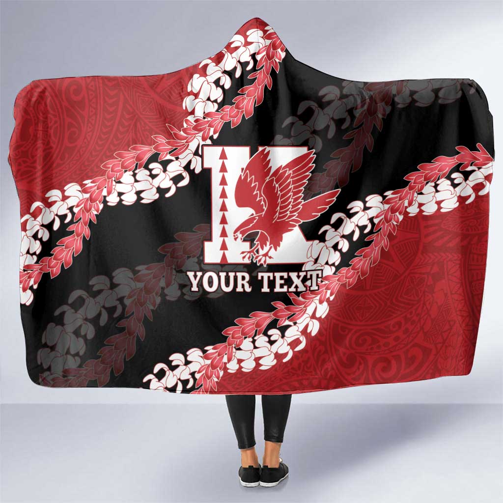 Personalized Kalani Hawaii High School Hooded Blanket Puakenikeni Lei Hawaiian Pattern - Polynesian Pride