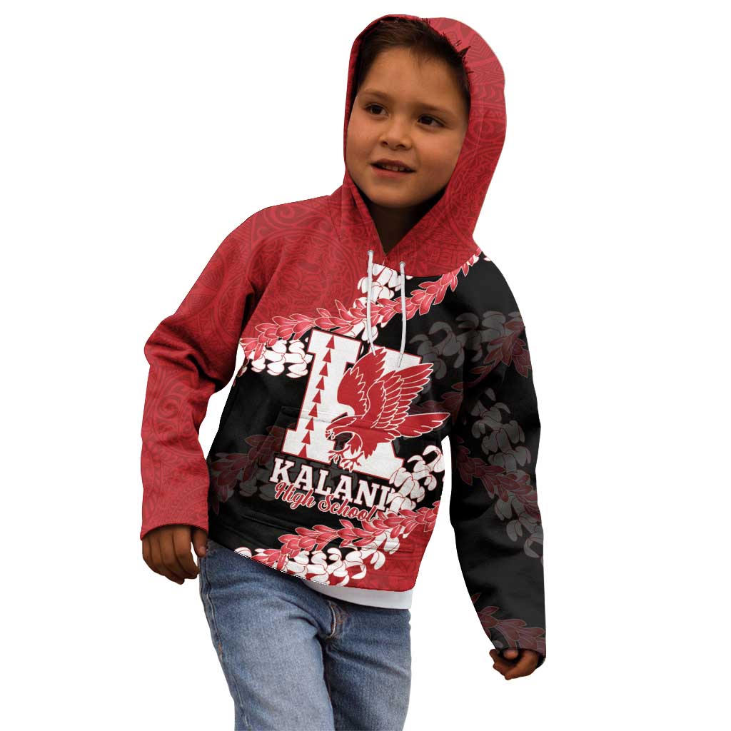 Personalized Kalani Hawaii High School Kid Hoodie Puakenikeni Lei Hawaiian Pattern - Polynesian Pride