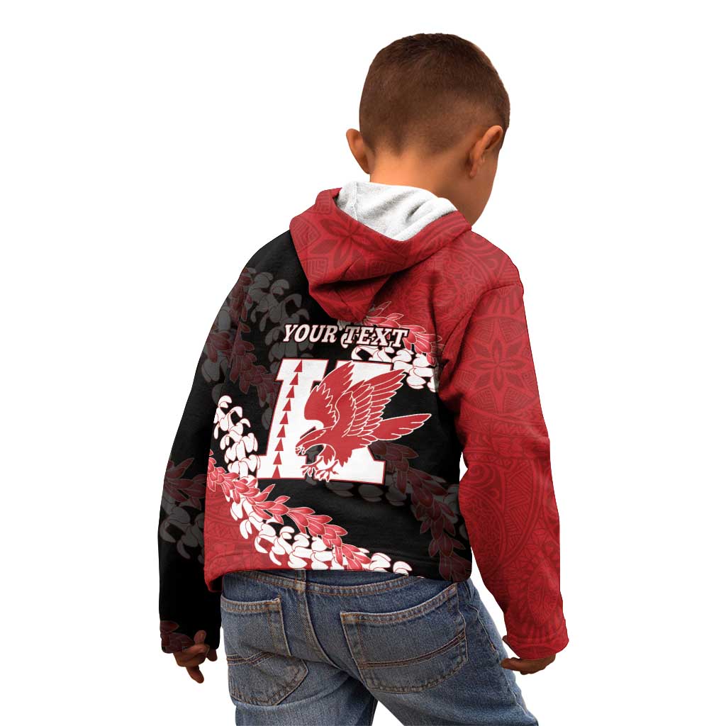 Personalized Kalani Hawaii High School Kid Hoodie Puakenikeni Lei Hawaiian Pattern - Polynesian Pride