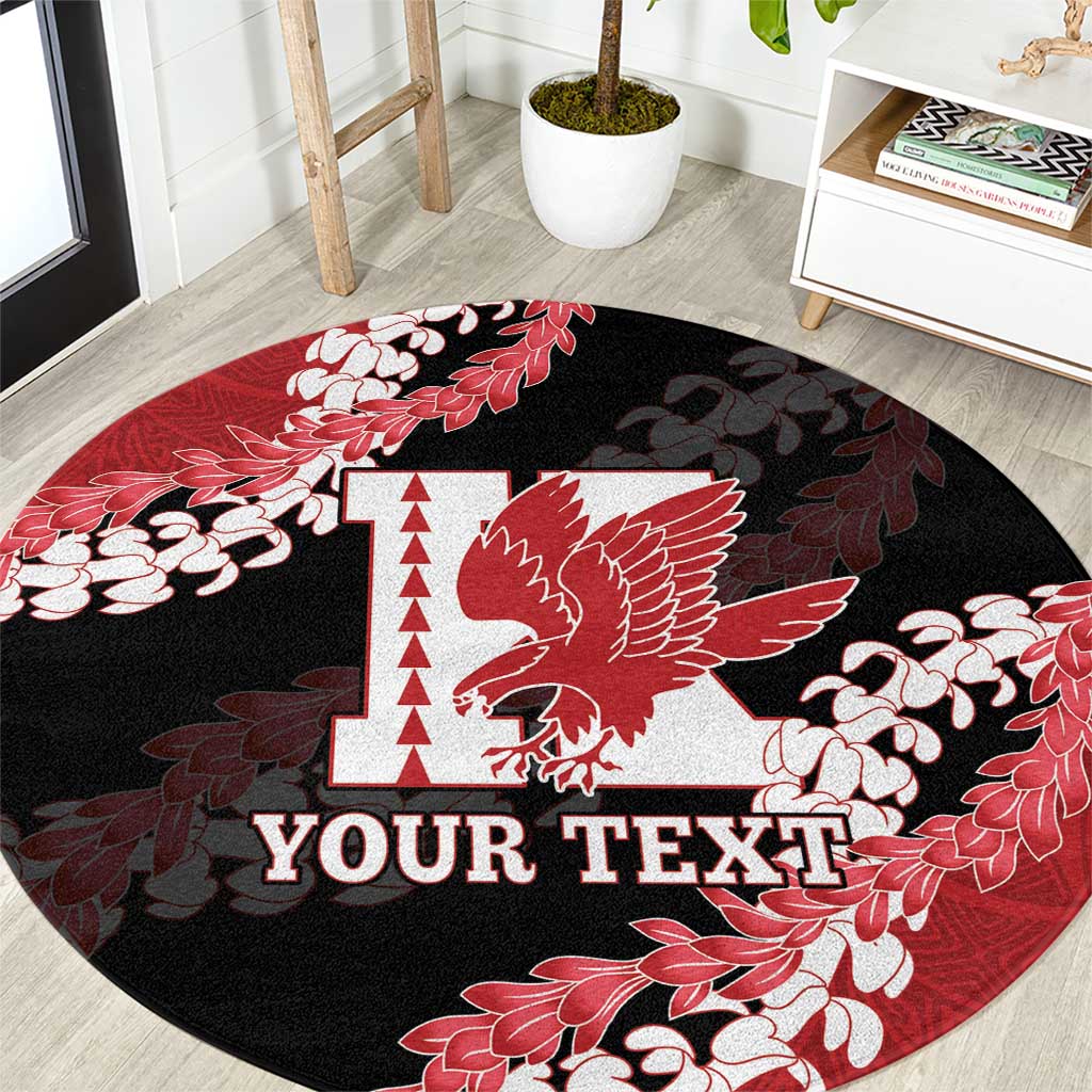 Personalized Kalani Hawaii High School Round Carpet Puakenikeni Lei Hawaiian Pattern - Polynesian Pride