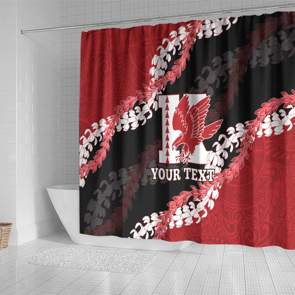 Personalized Kalani Hawaii High School Shower Curtain Puakenikeni Lei Hawaiian Pattern - Polynesian Pride