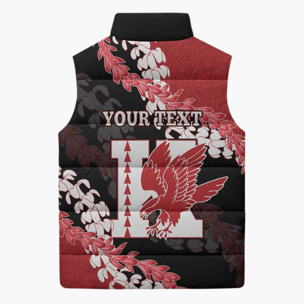Personalized Kalani Hawaii High School Sleeveless Puffer Jacket Puakenikeni Lei Hawaiian Pattern - Polynesian Pride