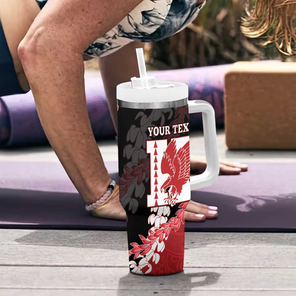 Personalized Kalani Hawaii High School Tumbler With Handle Puakenikeni Lei Hawaiian Pattern - Polynesian Pride