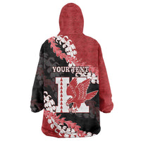 Personalized Kalani Hawaii High School Wearable Blanket Hoodie Puakenikeni Lei Hawaiian Pattern - Polynesian Pride