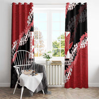 Personalized Kalani Hawaii High School Window Curtain Puakenikeni Lei Hawaiian Pattern - Polynesian Pride