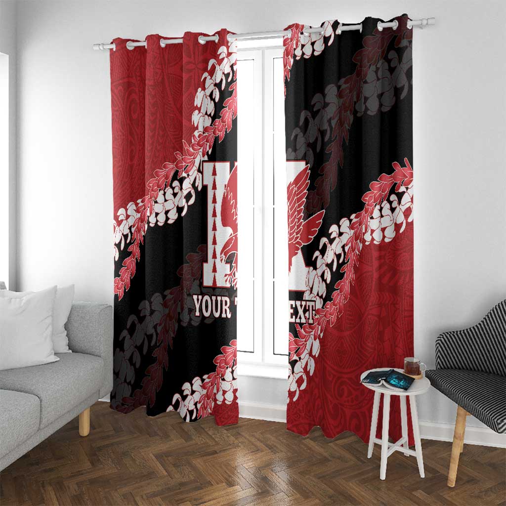 Personalized Kalani Hawaii High School Window Curtain Puakenikeni Lei Hawaiian Pattern - Polynesian Pride