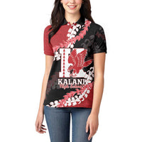 Personalized Kalani Hawaii High School Women Polo Shirt Puakenikeni Lei Hawaiian Pattern - Polynesian Pride