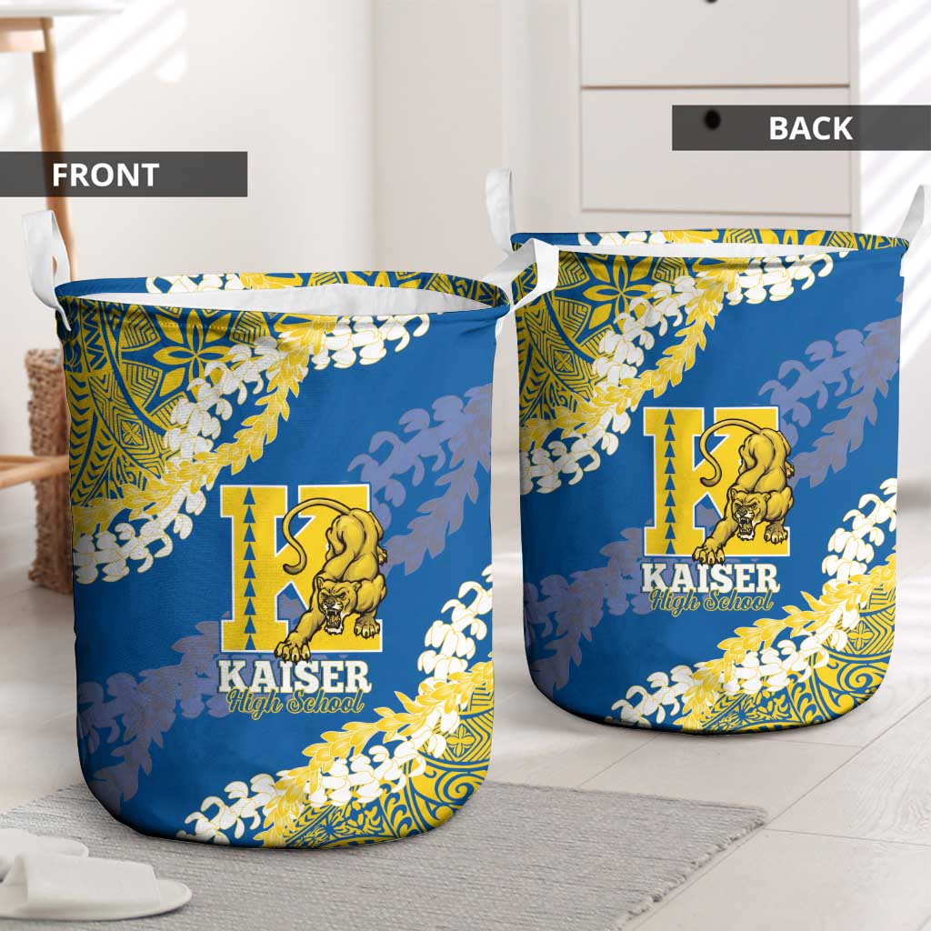 Kaiser Hawaii High School Laundry Basket Puakenikeni Lei Hawaiian Pattern - Polynesian Pride