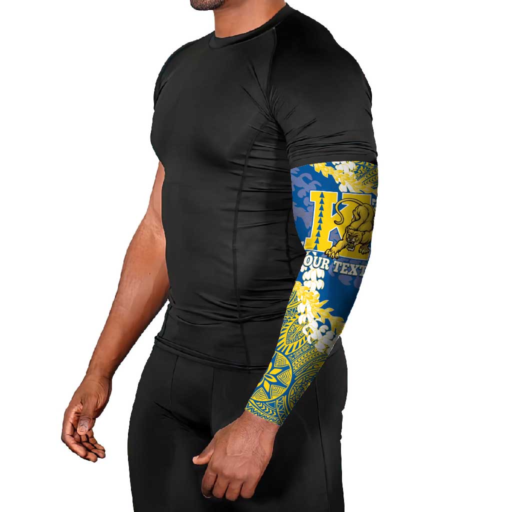 Personalized Kaiser Hawaii High School Arm Sleeves Puakenikeni Lei Hawaiian Pattern - Polynesian Pride
