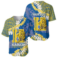 Personalized Kaiser Hawaii High School Baseball Jersey Puakenikeni Lei Hawaiian Pattern - Polynesian Pride