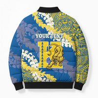 Personalized Kaiser Hawaii High School Bomber Puffer Jacket Puakenikeni Lei Hawaiian Pattern - Polynesian Pride