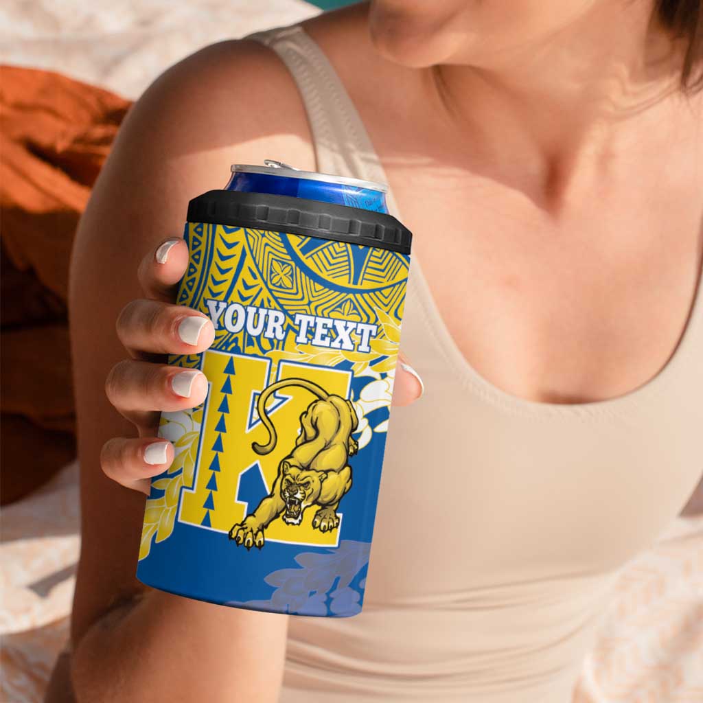 Personalized Kaiser Hawaii High School 4 in 1 Can Cooler Tumbler Puakenikeni Lei Hawaiian Pattern - Polynesian Pride