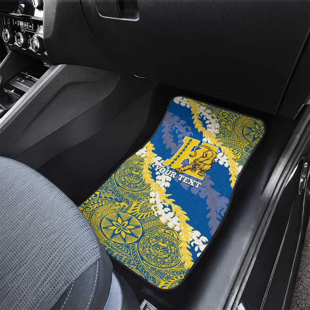 Personalized Kaiser Hawaii High School Car Mats Puakenikeni Lei Hawaiian Pattern - Polynesian Pride