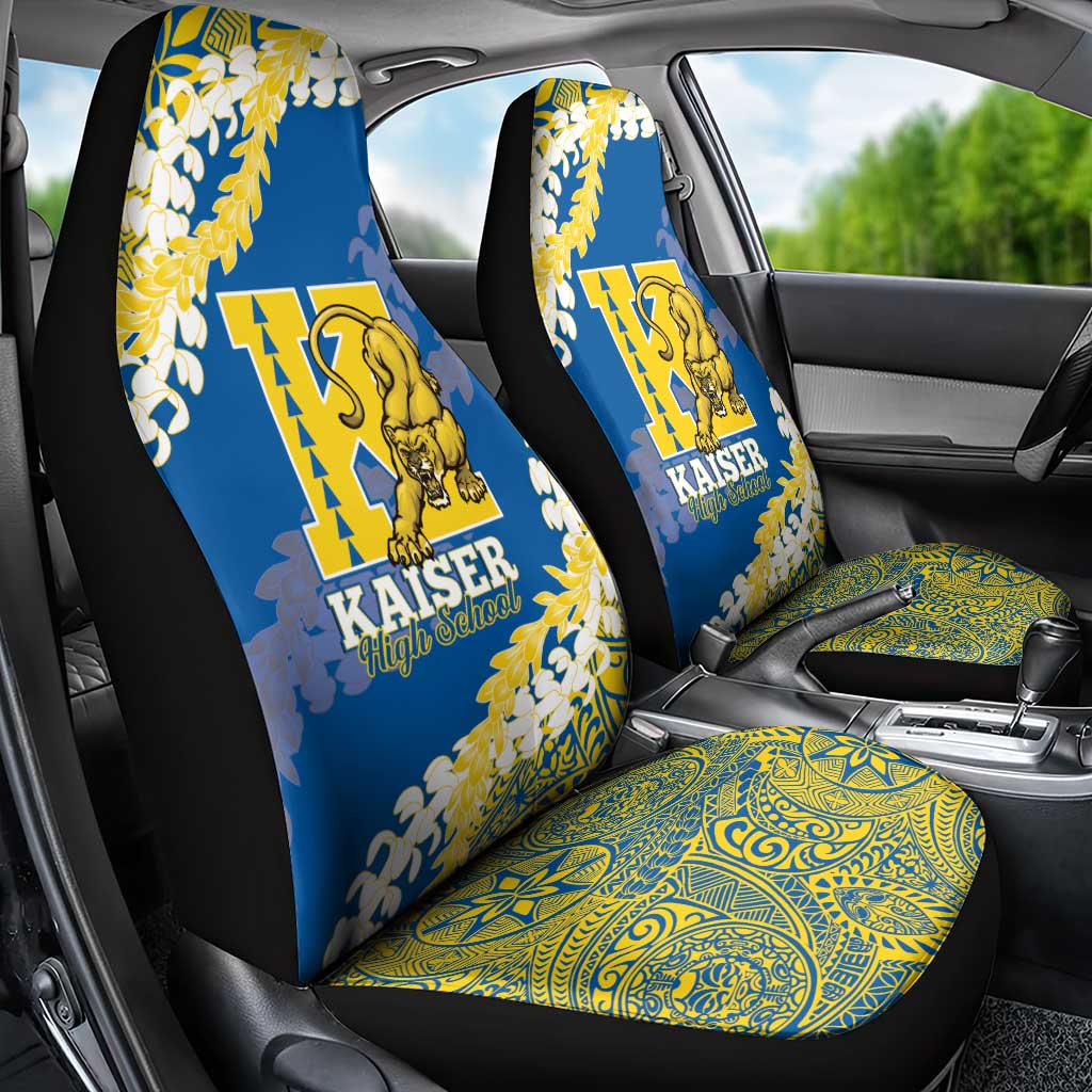 Kaiser Hawaii High School Car Seat Cover Puakenikeni Lei Hawaiian Pattern - Polynesian Pride