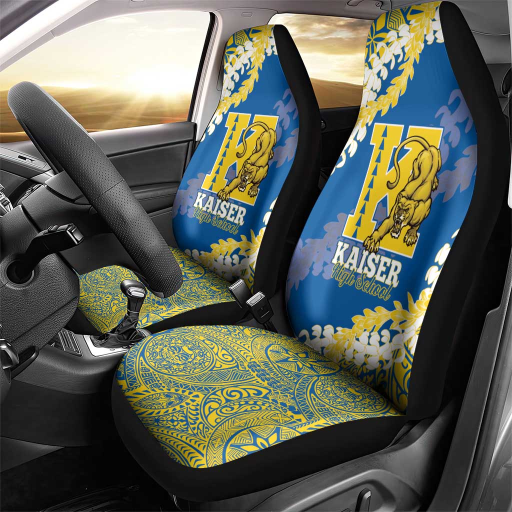 Kaiser Hawaii High School Car Seat Cover Puakenikeni Lei Hawaiian Pattern - Polynesian Pride