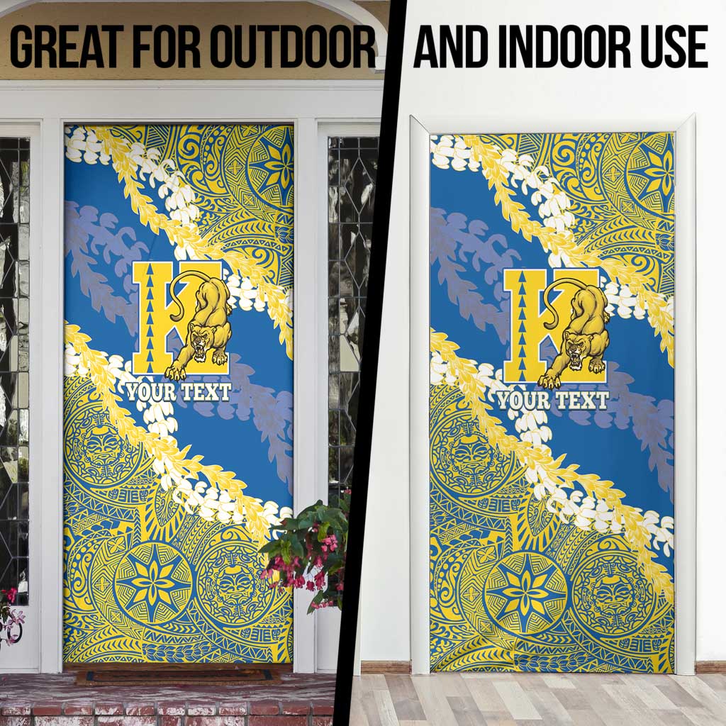 Personalized Kaiser Hawaii High School Door Cover Puakenikeni Lei Hawaiian Pattern - Polynesian Pride