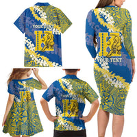 Personalized Kaiser Hawaii High School Family Matching Long Sleeve Bodycon Dress and Hawaiian Shirt Puakenikeni Lei Hawaiian Pattern - Polynesian Pride