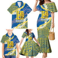 Personalized Kaiser Hawaii High School Family Matching Mermaid Dress and Hawaiian Shirt Puakenikeni Lei Hawaiian Pattern - Polynesian Pride