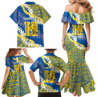 Personalized Kaiser Hawaii High School Family Matching Mermaid Dress and Hawaiian Shirt Puakenikeni Lei Hawaiian Pattern - Polynesian Pride