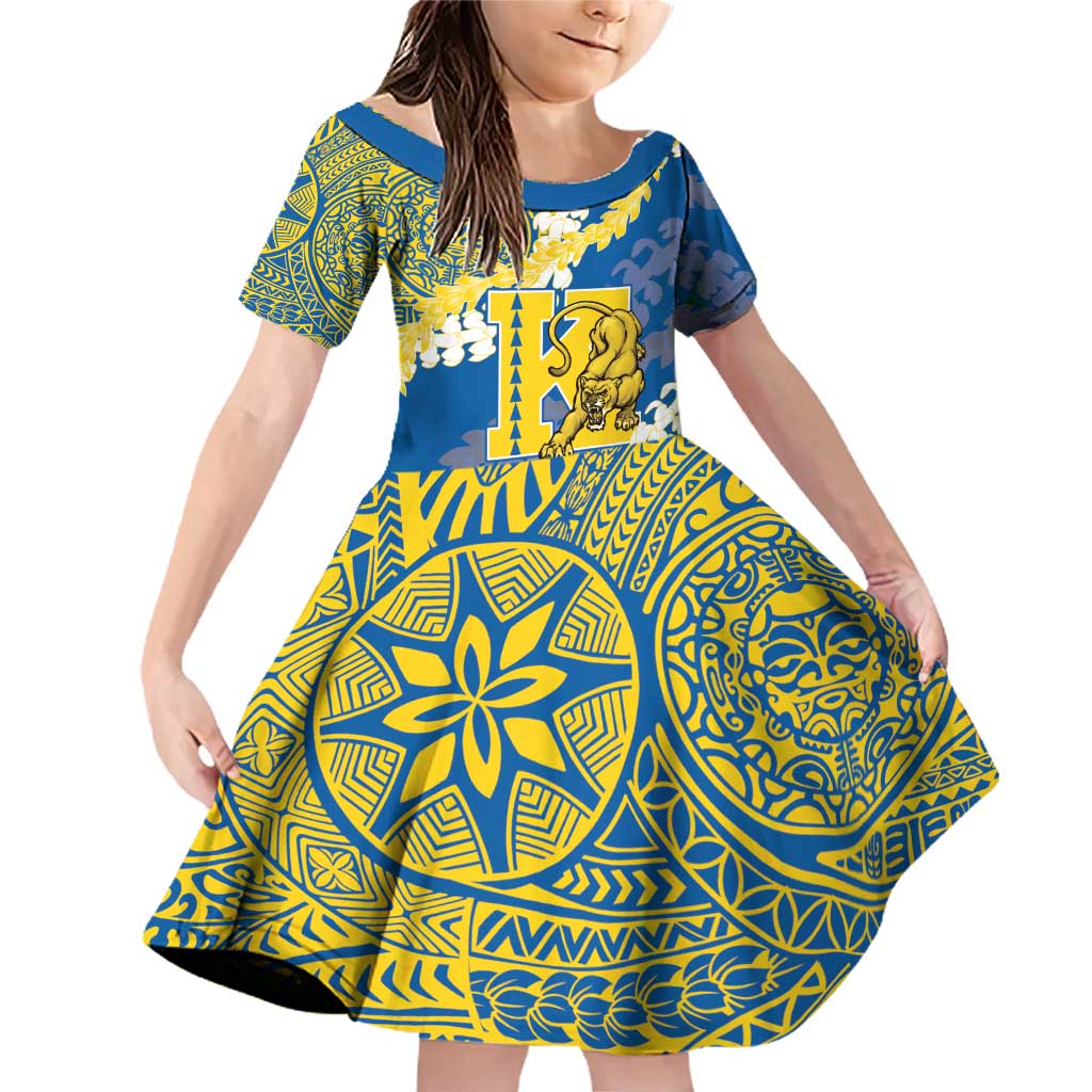 Personalized Kaiser Hawaii High School Family Matching Off Shoulder Short Dress and Hawaiian Shirt Puakenikeni Lei Hawaiian Pattern - Polynesian Pride