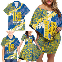 Personalized Kaiser Hawaii High School Family Matching Off Shoulder Short Dress and Hawaiian Shirt Puakenikeni Lei Hawaiian Pattern - Polynesian Pride