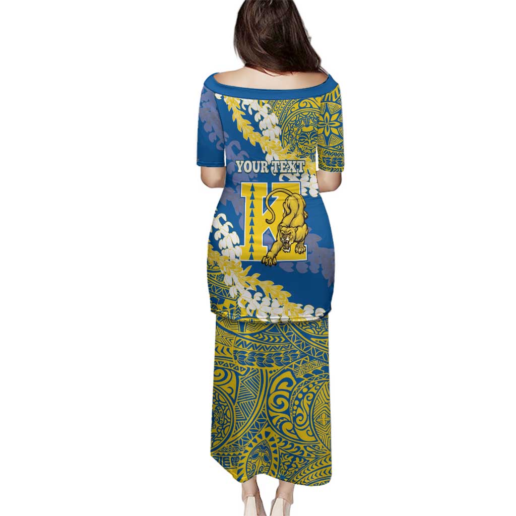 Personalized Kaiser Hawaii High School Family Matching Puletasi and Hawaiian Shirt Puakenikeni Lei Hawaiian Pattern - Polynesian Pride