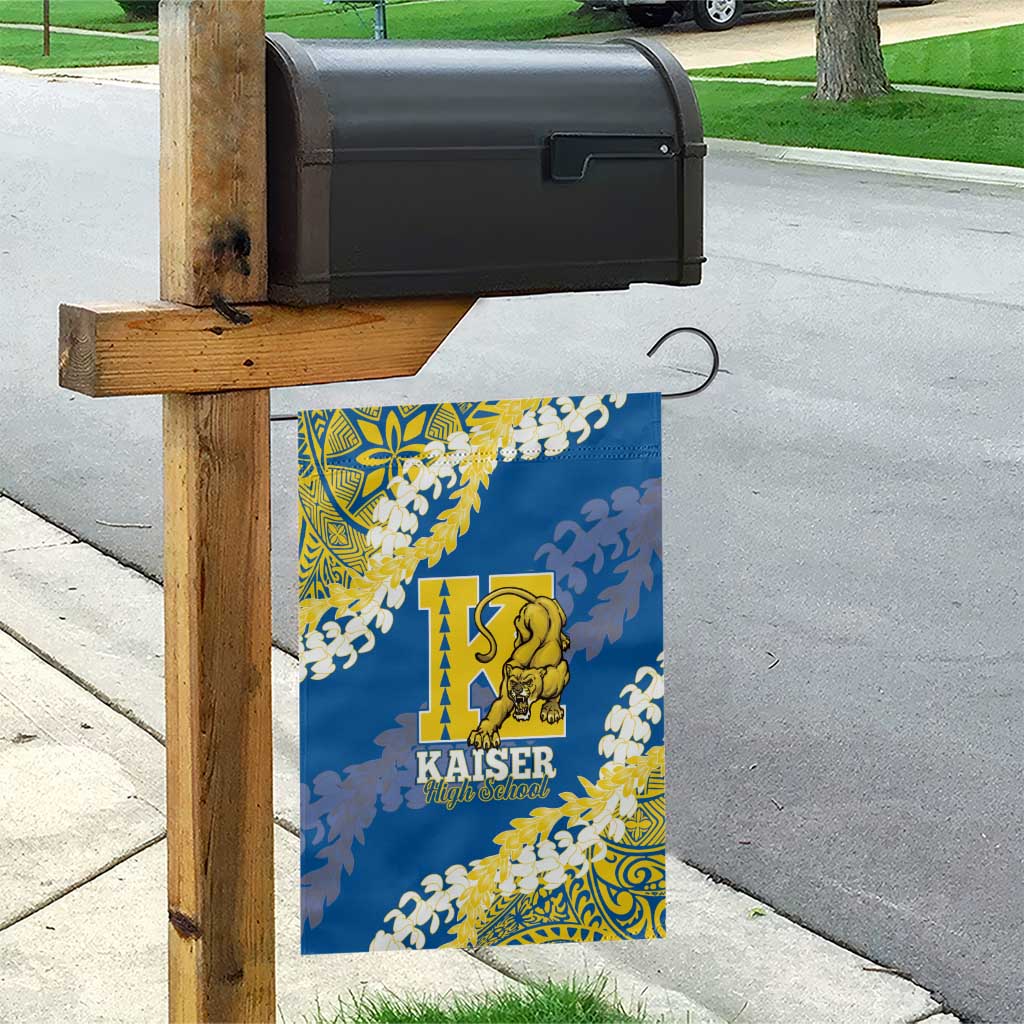 Kaiser Hawaii High School Garden Flag Puakenikeni Lei Hawaiian Pattern - Polynesian Pride