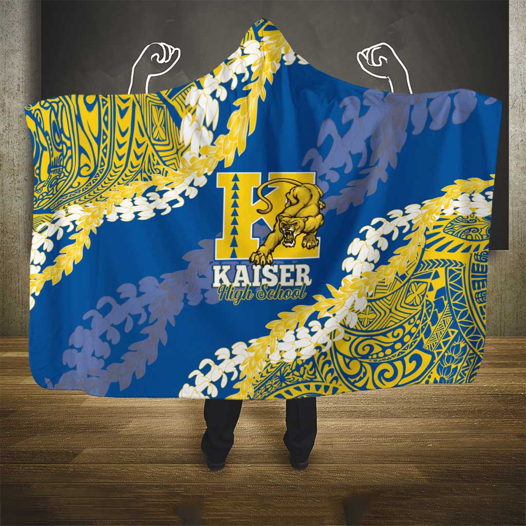 Kaiser Hawaii High School Hooded Blanket Puakenikeni Lei Hawaiian Pattern - Polynesian Pride