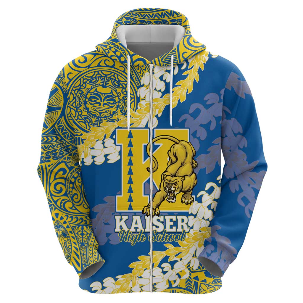 Personalized Kaiser Hawaii High School Hoodie Puakenikeni Lei Hawaiian Pattern - Polynesian Pride