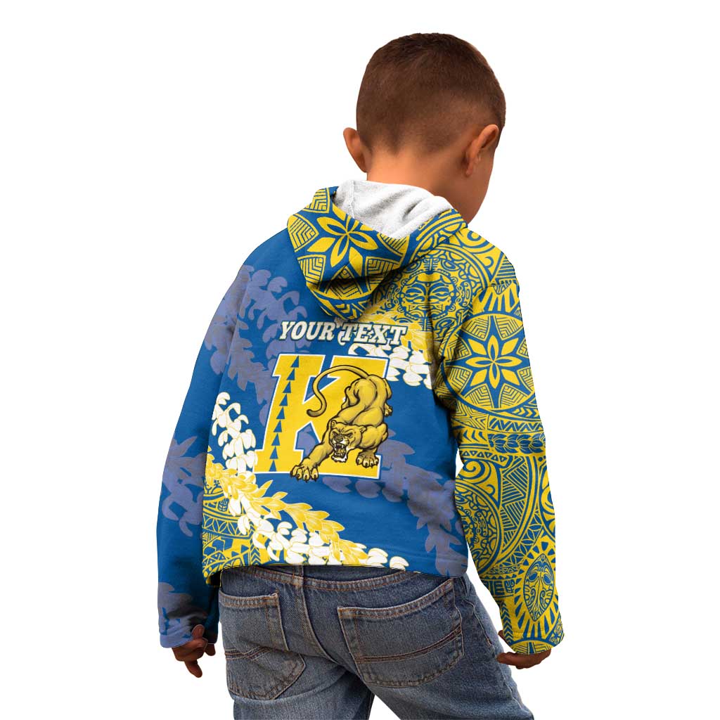 Personalized Kaiser Hawaii High School Kid Hoodie Puakenikeni Lei Hawaiian Pattern - Polynesian Pride