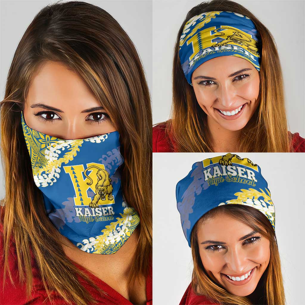 Kaiser Hawaii High School Neck Gaiter Puakenikeni Lei Hawaiian Pattern - Polynesian Pride