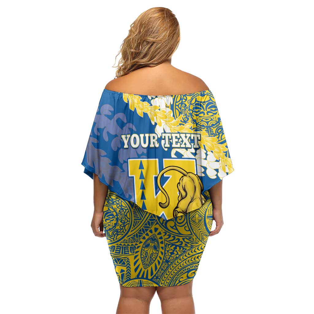 Personalized Kaiser Hawaii High School Off Shoulder Short Dress Puakenikeni Lei Hawaiian Pattern - Polynesian Pride