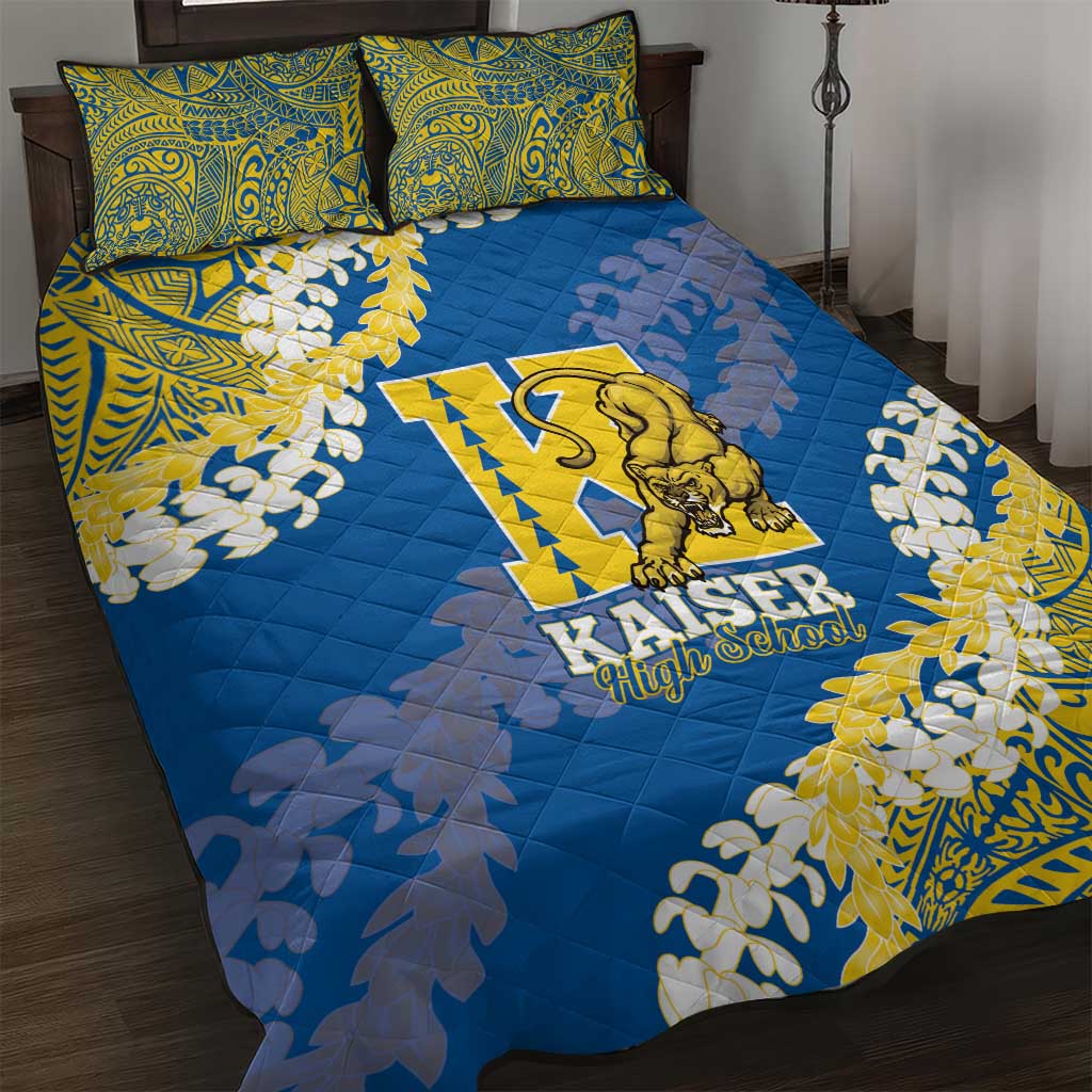 Kaiser Hawaii High School Quilt Bed Set Puakenikeni Lei Hawaiian Pattern - Polynesian Pride